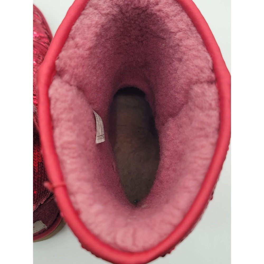 UGG Australia Sequin Boots Red Sparkle Classic Short Women's 10 - Picture 7 of 13
